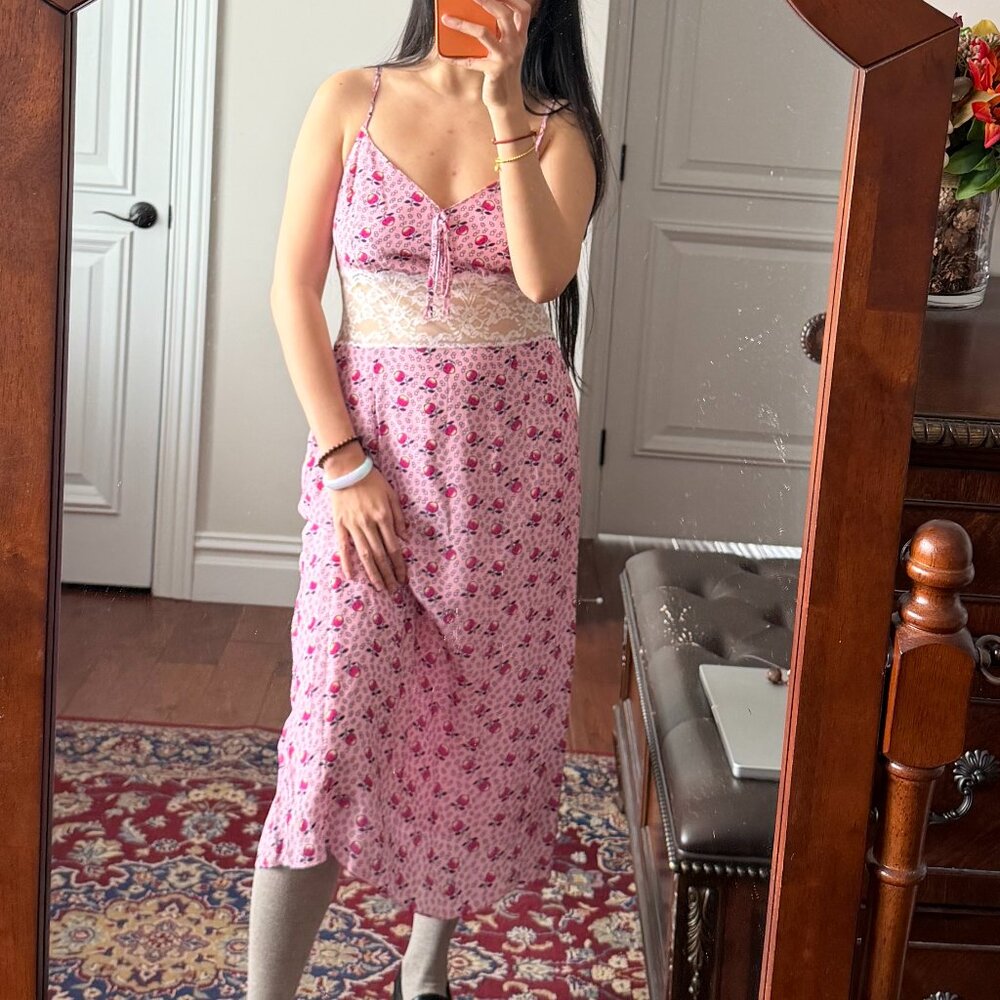 HVN lace midi dress
